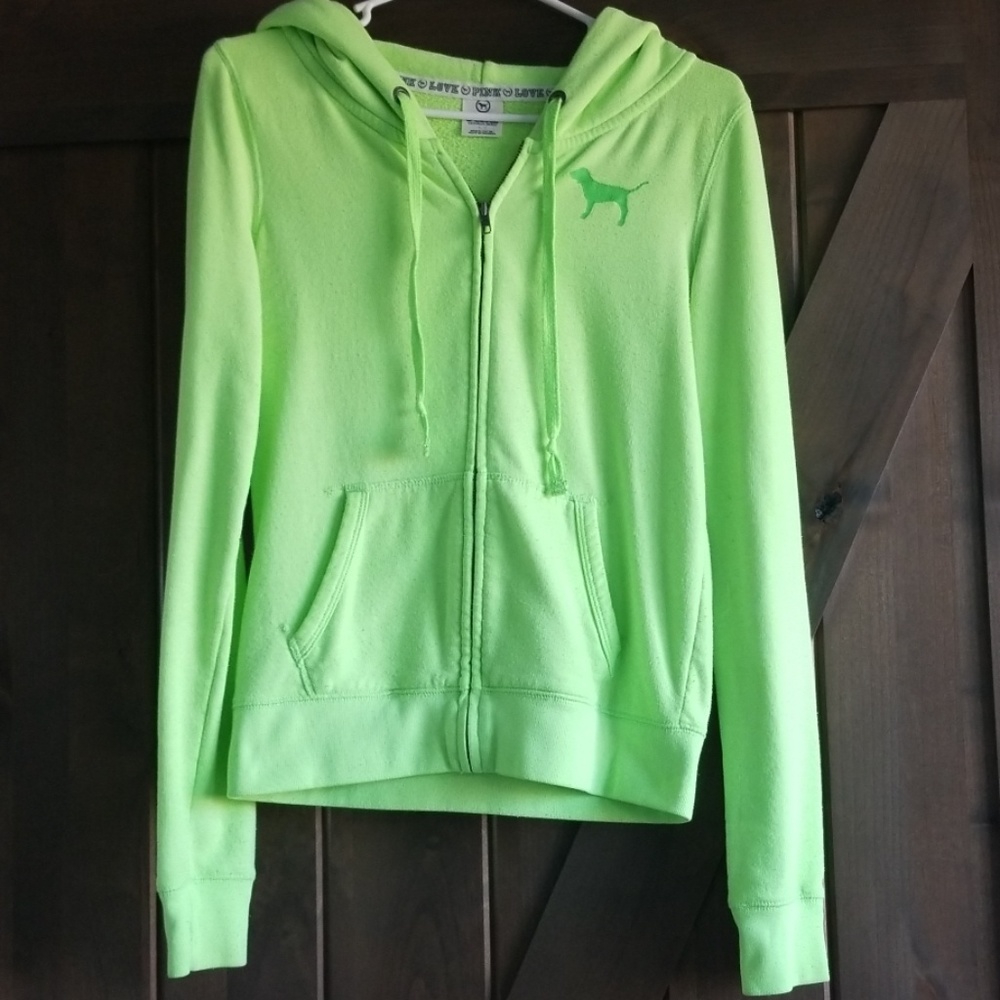 SOLD Neon green zip up.